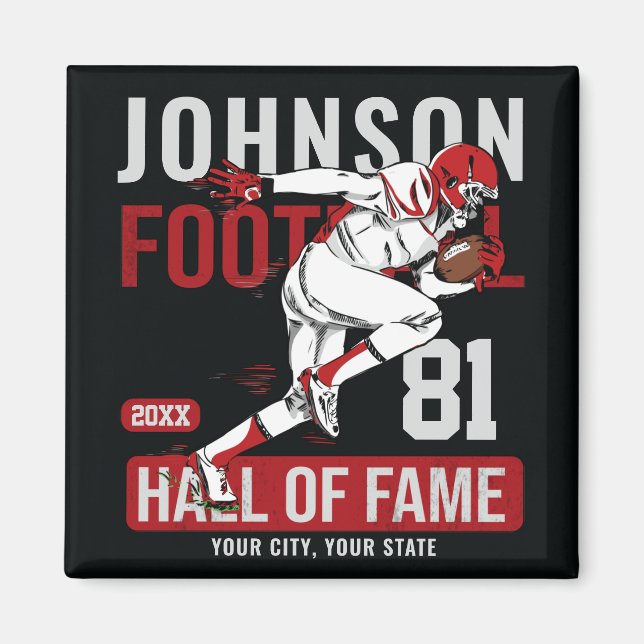 Personalized Football PLAYER Team NUMBER Sports  Magnet (Front)