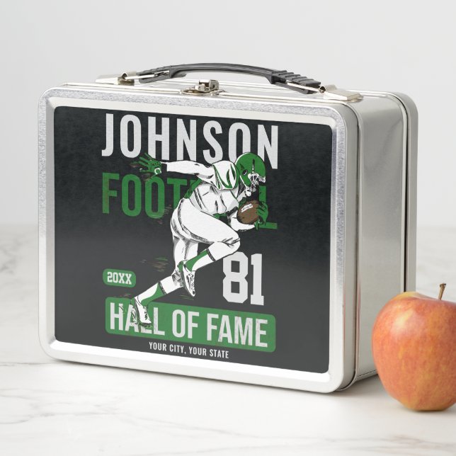 Personalized Football PLAYER Team NUMBER Sports  Metal Lunch Box (In Situ)