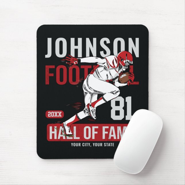 Personalized Football PLAYER Team NUMBER Sports Mouse Pad (With Mouse)