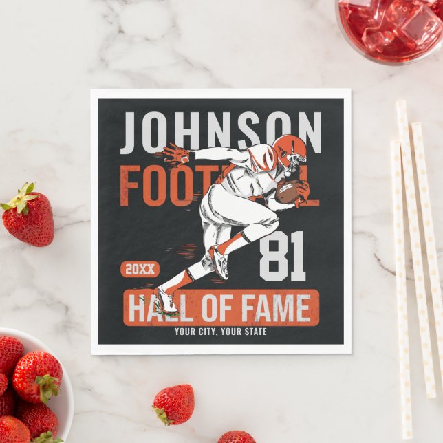 Personalized Football PLAYER Team NUMBER Sports Napkin (Insitu)