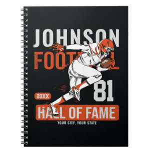 Personalized Football PLAYER Team NUMBER Sports Notebook