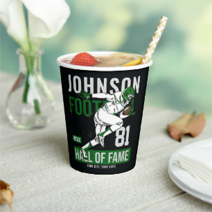 Personalized Football PLAYER Team NUMBER Sports Paper Cups
