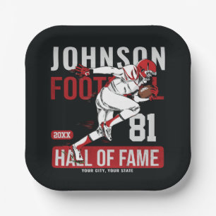 Personalized Football PLAYER Team NUMBER Sports Paper Plate