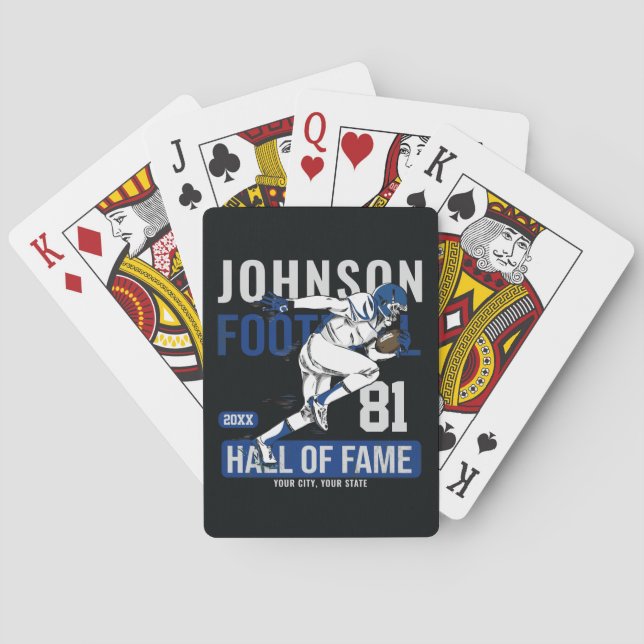 Personalized Football PLAYER Team NUMBER Sports  Playing Cards (Back)