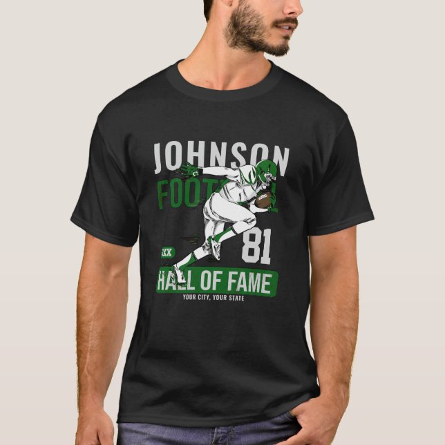 Personalized Football PLAYER Team NUMBER Sports   T-Shirt (Front)