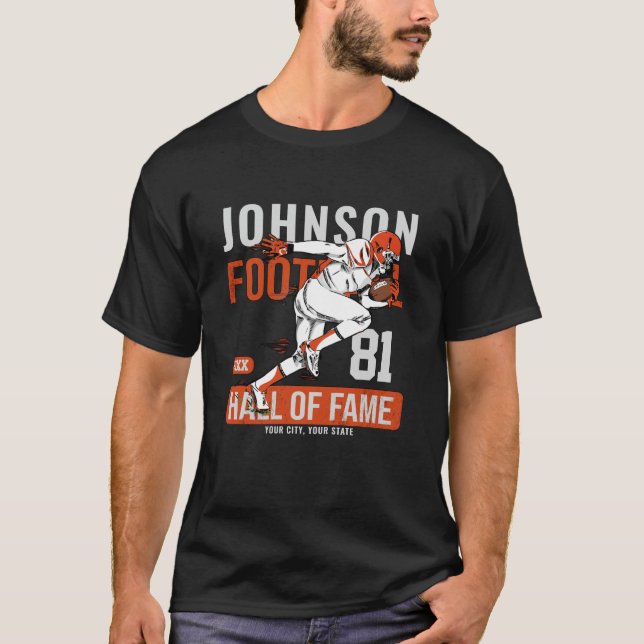 Personalized Football PLAYER Team NUMBER Sports   T-Shirt (Front)