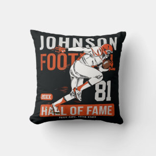 Personalized Football PLAYER Team NUMBER Sports T Throw Pillow