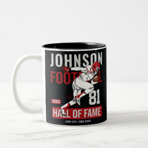 Personalized Football PLAYER Team NUMBER Sports Two-Tone Coffee Mug