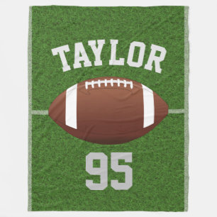 Personalized Football Player's Name and Number Fleece Blanket