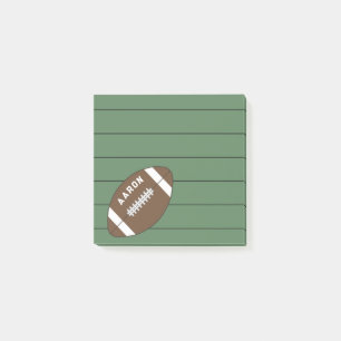 Personalized Football  Post It Notes Gift