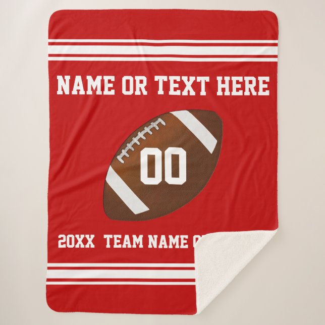 Personalized Football Senior Gifts Colours, Text Sherpa Blanket (Front)
