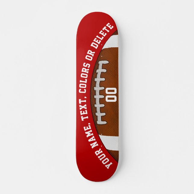 Personalized Football Skateboard Deck, Your Text (Front)