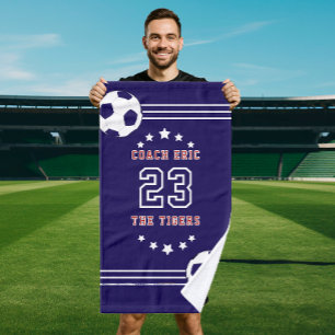 Personalized football soccer Sports Players Coach Hand Towel