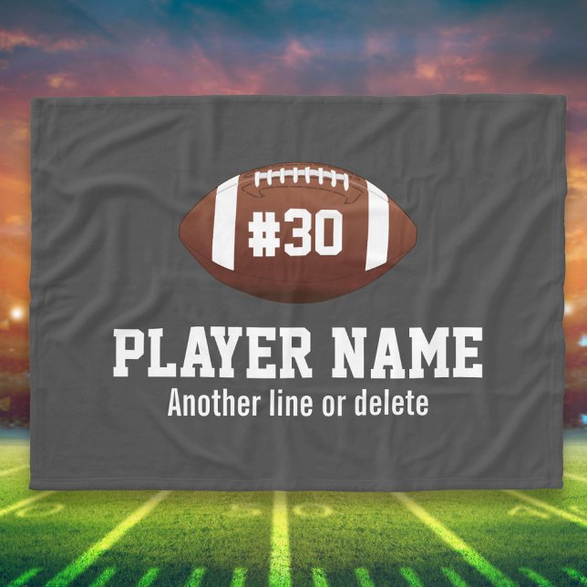 Personalized Football Team Name Jersey Number Fleece Blanket (Creator Uploaded)