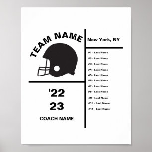 Personalized Football Team With Players Poster
