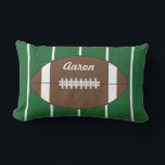 Personalized Football Throw Pillow<br><div class="desc">Personalize this pillow by changing the name. The design is from original art.</div>