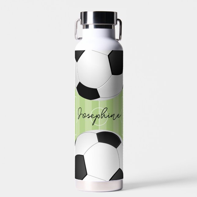Personalized Football Water Bottle – Custom Sports (Front)