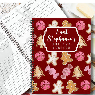 Personalized for Aunt Red Holiday Baking Recipe  Notebook