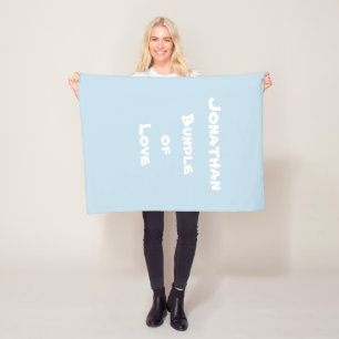 Personalized for Baby "Bundle of Love" Soft Blue Fleece Blanket