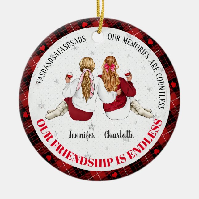 Personalized For Best Friend christmas Ornament (Front)