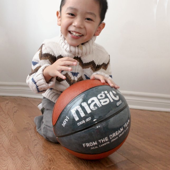 Personalized for Daddy, chalkboard etching Basketball (Gift for Daddy Magic - a personalized basketball from the family.)