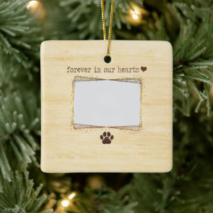 Personalized For Ever In Our Hearts Pet Ceramic Ornament
