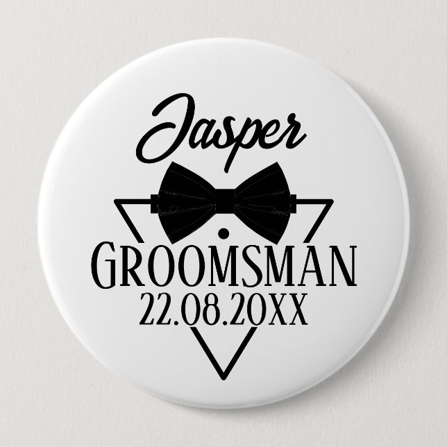 Personalized for Groomsman 4 Inch Round Button (Front)