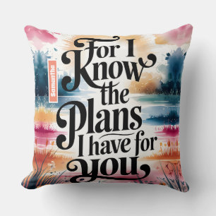 Personalized For I Know The Plans Christian Throw Pillow