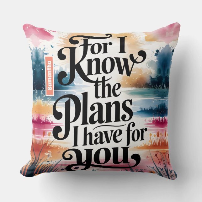 Personalized For I Know The Plans Christian Throw Pillow (Front)