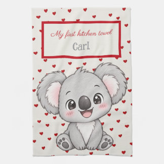 Personalized for Kids, Cute Koala, My first Kitchen Towel