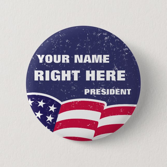 Personalized "For President" Button (Front)
