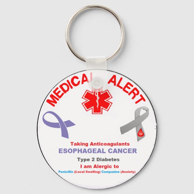 Personalized For Robert Medical Alert Keychain (Front)