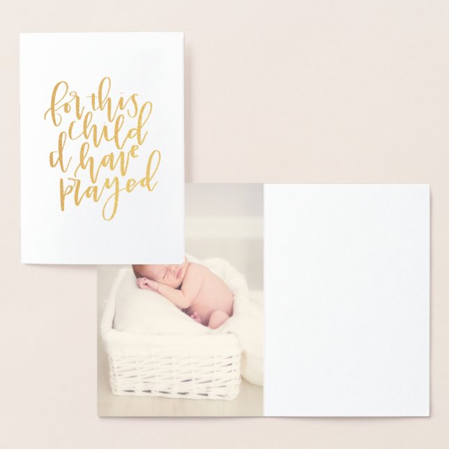 Personalized For This Child I Have Prayed Card (Display)