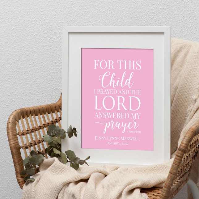 Personalized For this child I prayed Poster (Creator Uploaded)