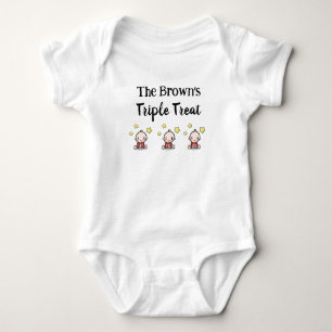 Personalized For Triplets, Triplets Gift Idea,  Baby Bodysuit