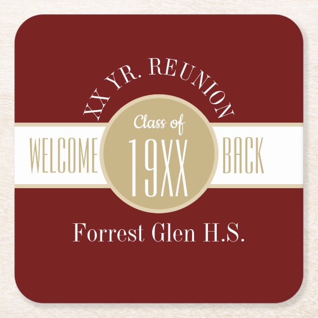 Personalized for you!! Class Reunion Paper Coaster (Front)