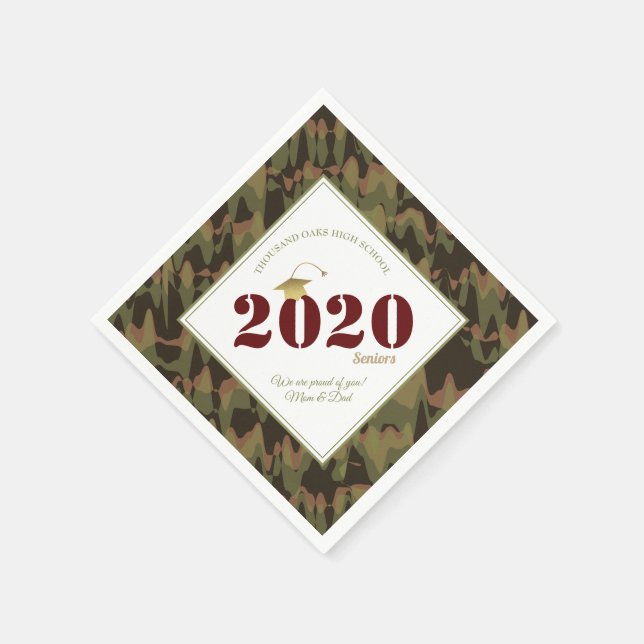 Personalized Forest Camouflage Electric Pattern Napkin (Corner)