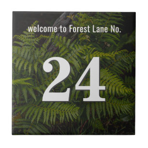 Personalized forest fern House / Apartment Number Tile