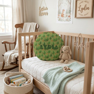 Personalized Forest Fox Baby  Round Pillow