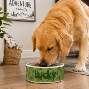 Personalized Forest Fox Pet Bowl