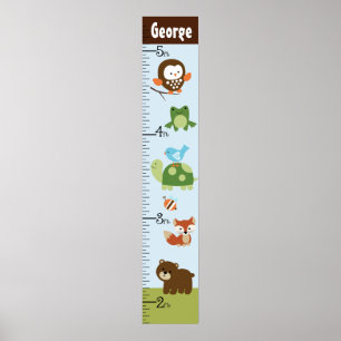 Personalized Forest Friends Animals Growth Chart