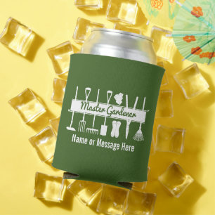 Personalized Forest Green Master Gardener Can Cooler
