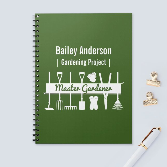 Personalized Forest Green Master Gardener Notebook (Creator Uploaded)