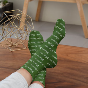 Personalized Forest Green Name Socks