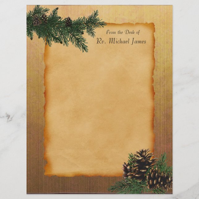 Personalized Forest Parchment Letterhead sheets (Front)