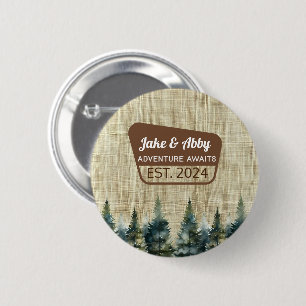 Personalized Forest Pine Tree Outdoor Natl Park 2 Inch Round Button
