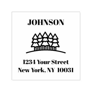 Personalized Forest Trees Address Stamper Self-inking Stamp