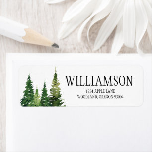 Personalized Forest Trees Wedding Return Labels