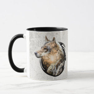 Personalized Forest Wolf Design. Mug