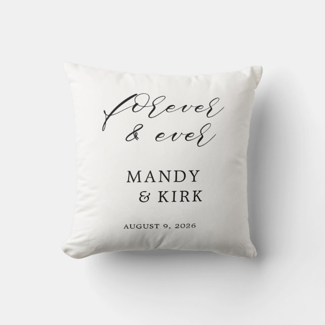 Personalized “Forever" Custom Wedding Gift  Throw Pillow (Front)